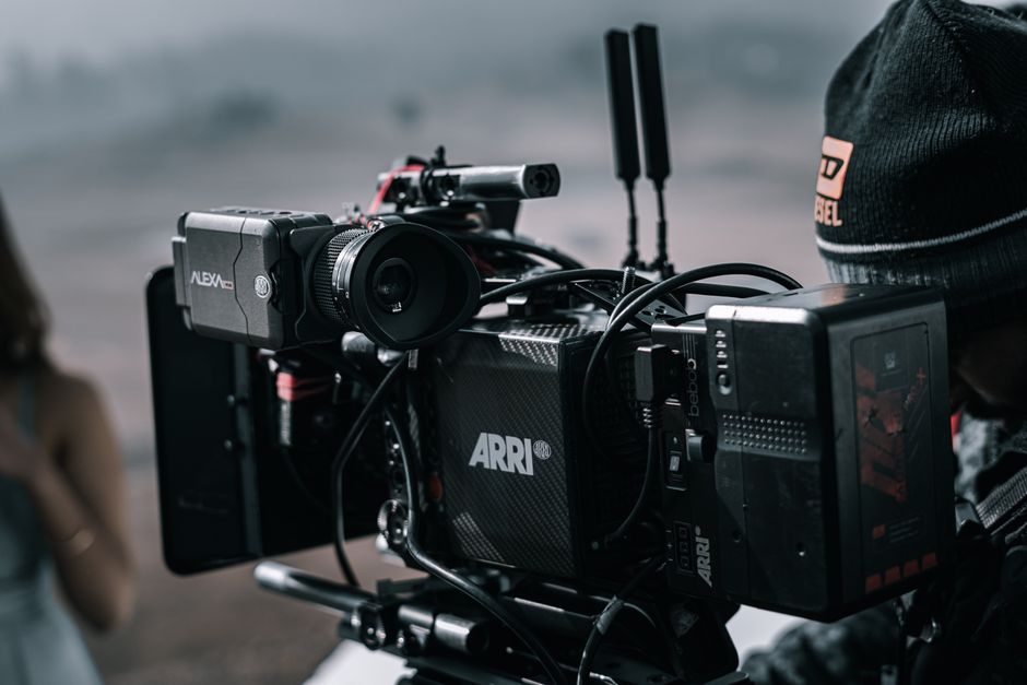Professional cinema camera setup for wedding videography